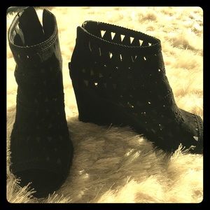 Black suede booties perfect for summer and fall